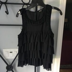 Black tank tank with ruffles